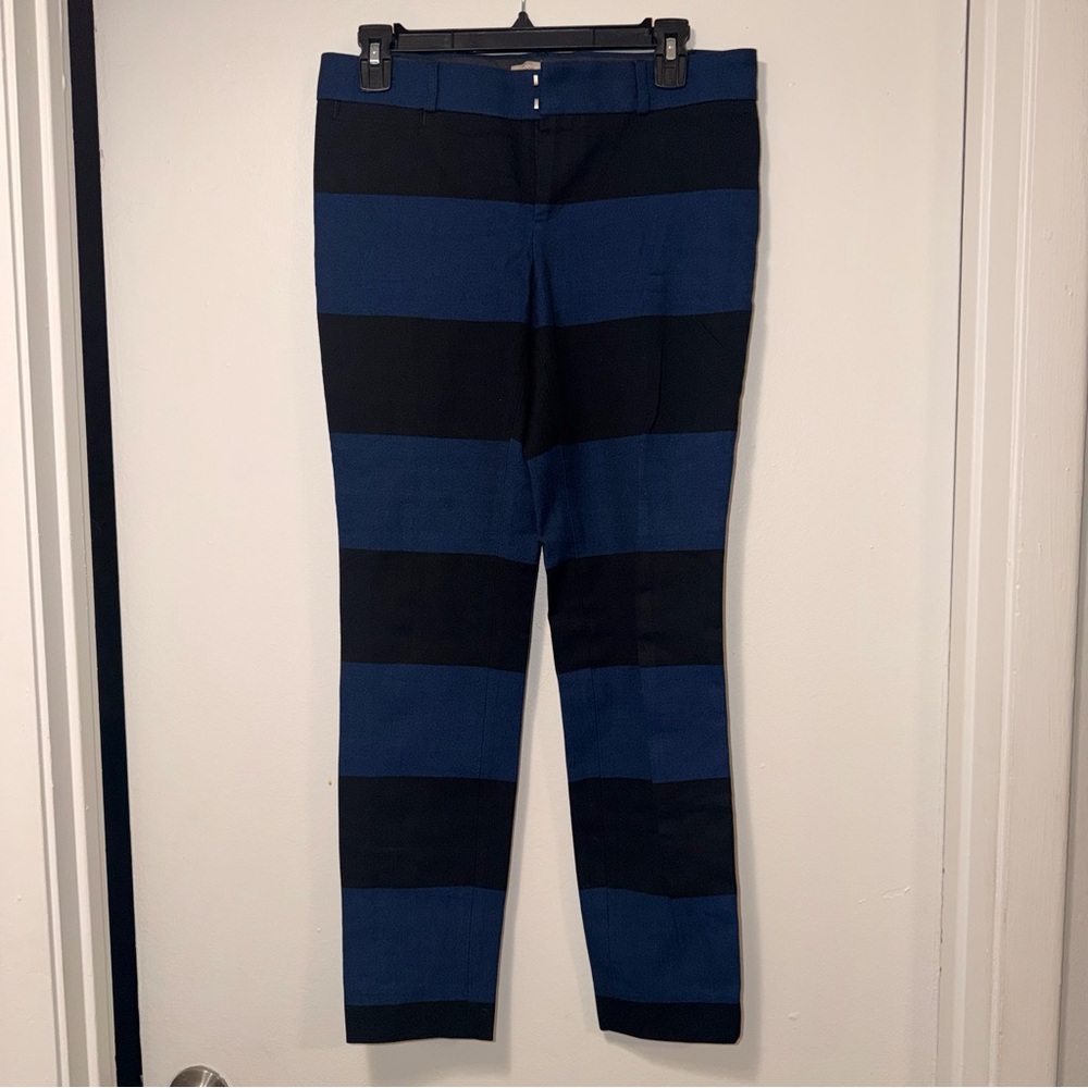 Banana Republic Women’s Blue and Black Striped Chinos